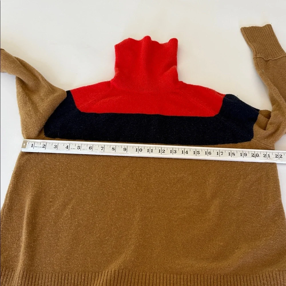 J. Crew Colorblock Turtleneck Sweater Supersoft Yarn Wool Alpaca Blend Size XS